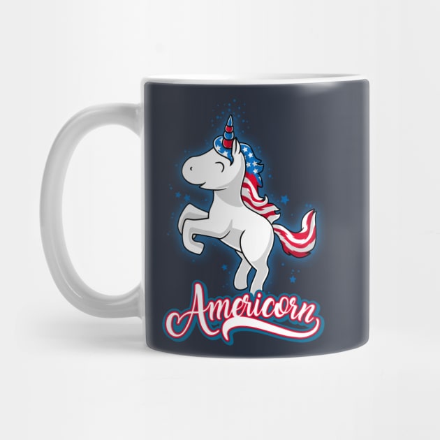 Americorn-Patriotic Proud American Unicorn Kids Gift by Cheesybee